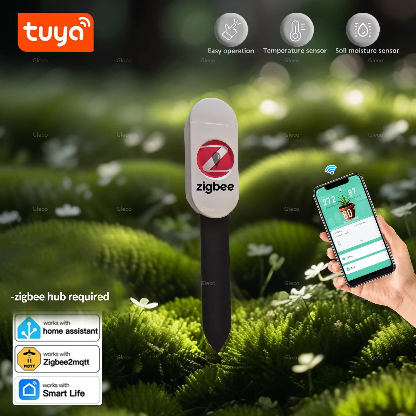 Smart Garden Zigbee - Czujnik wilgotności gleby Tuya Smart Life