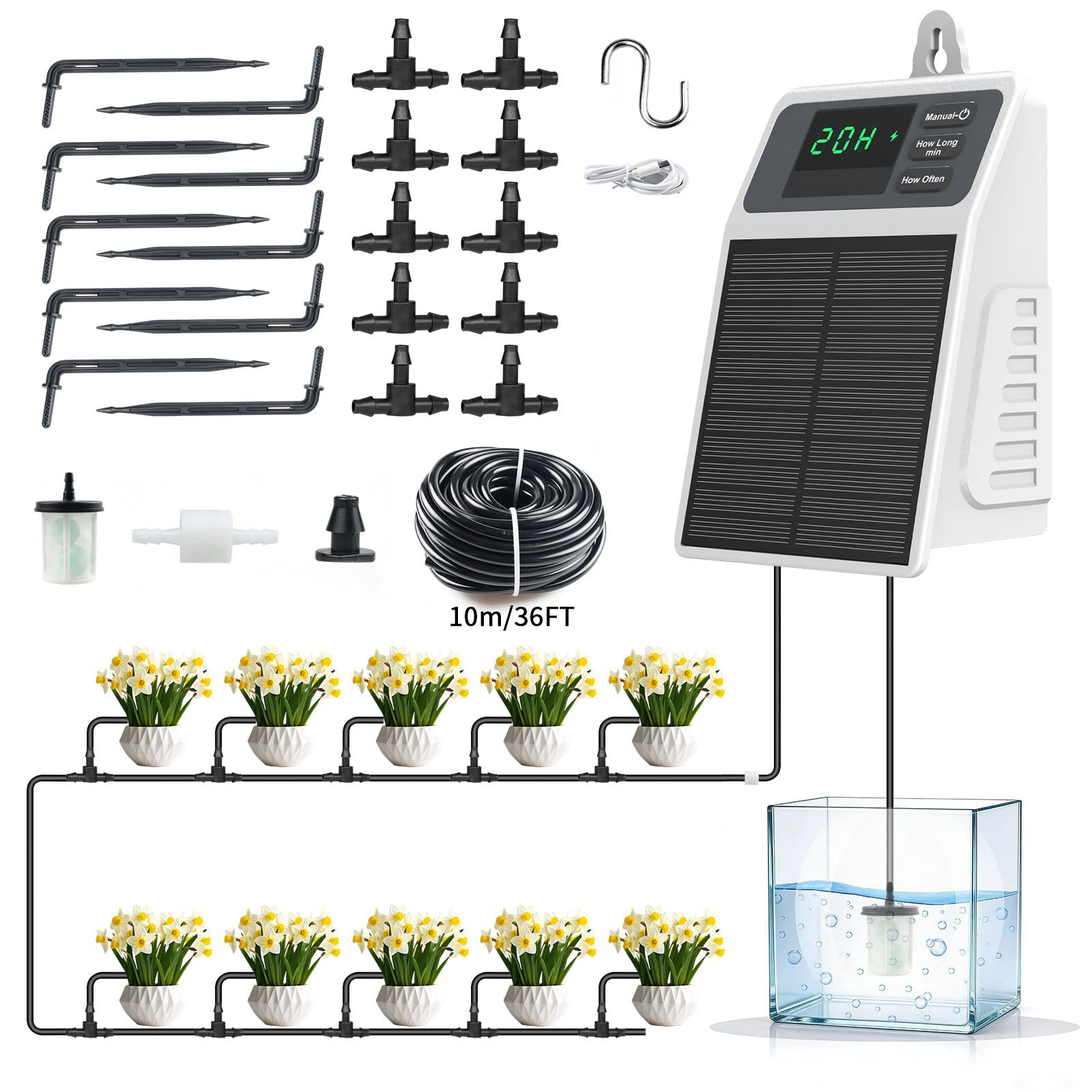 Smart Garden Project - Ulepszony solarny system nawadniania kropelkowego, automatyczne